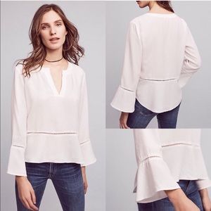Cloth & Stone White Bell sleeve Peplum Top